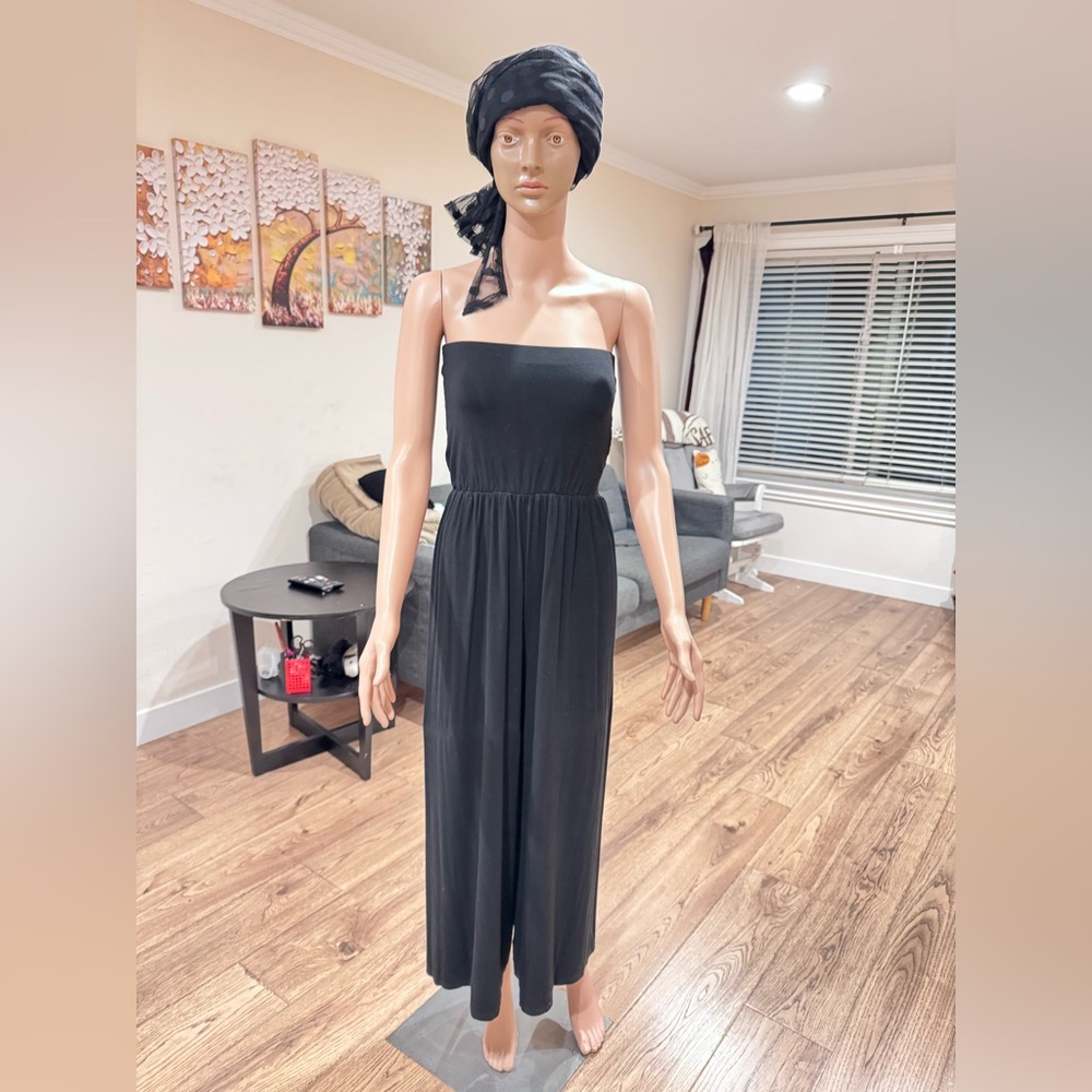 Elegant Black Strapless Jumpsuit